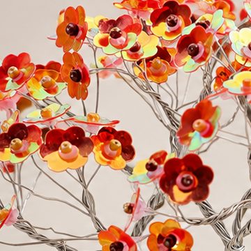 Detalle en rojo y naranja